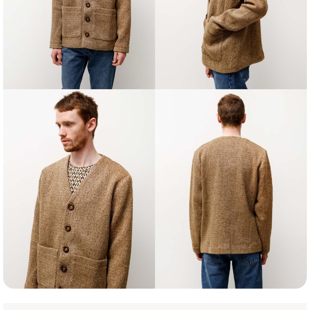 NWT -Men's Brown Tweed Cardigan,Jacket - XS , GrandpaCore, EclecticGrandpa